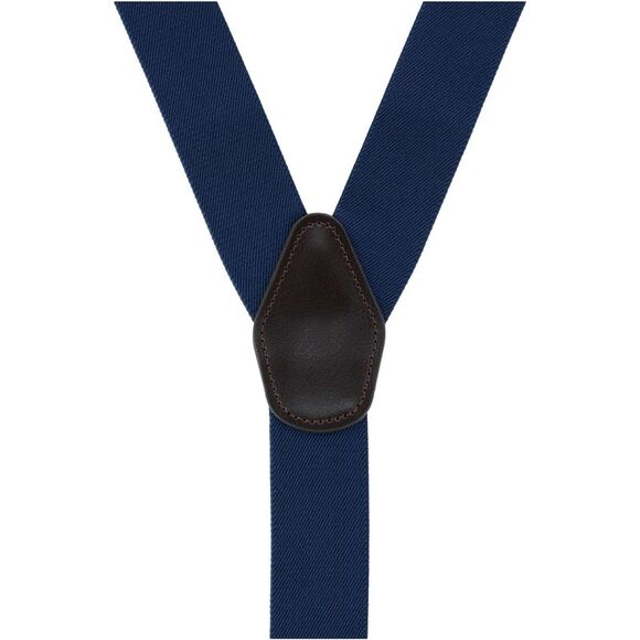 CTM Men's 1.375 Inch Wide Solid Color Y-Back Button-End Suspenders - Picture 2 of 5